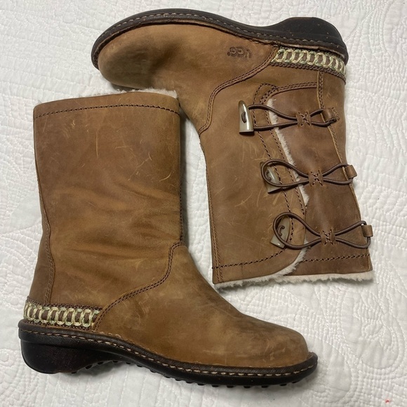 EUC UGG Australia Kona Brown Waterproof Boots SZ 7 - Picture 3 of 12